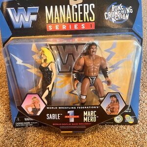 World wrestling Managers Series 1 Bone Crunching Action Sable & Marc Mero